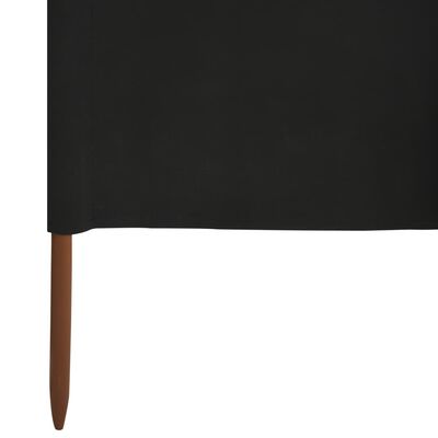 vidaXL Параван против вятър от 6 панела, текстил, 800x120 см, черен