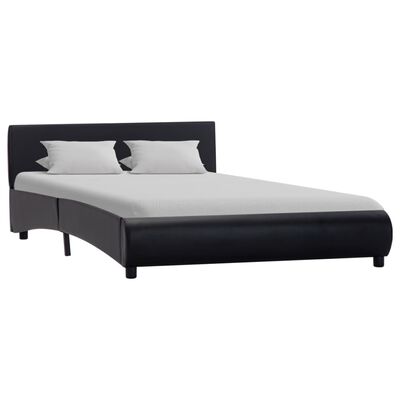 vidaXL Рамка за легло, черно, изкуствена кожа, 140x200 cм