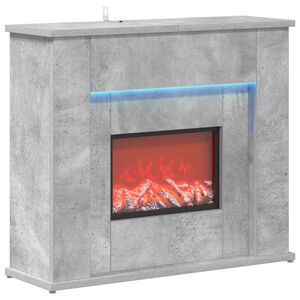 vidaXL Камина с LED лента Бетонно 63 x 20 x 54,5 cm