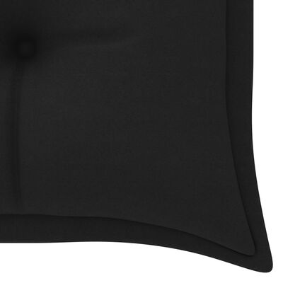 vidaXL Пейка Батавия с черна възглавница, 150 см, тик масив