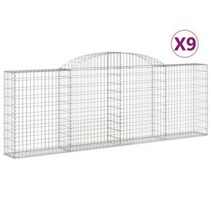 vidaXL Габионни кошници арка 9 бр 300x30x100/120 см поцинковано желязо