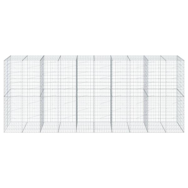 vidaXL Габионна кошница с покритие, 500x100x200 см, поцинковано желязо