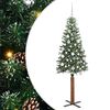 vidaXL Тясно коледно дърво Зелен 180 cm ПВЦ и масивно борово дърво
