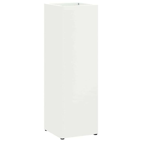 vidaXL Стойка за чадър със съхранение Бяло 15,5 х 15,5 х 49 см Метал