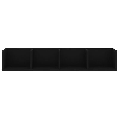 vidaXL CD стенен рафт, черен, 100x18x18 см, ПДЧ