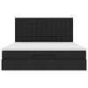 vidaXL Османска легло с матрак, черно, 180x200 см, плат