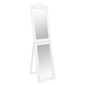 vidaXL Стоящо огледало, бяло, 40x160 см