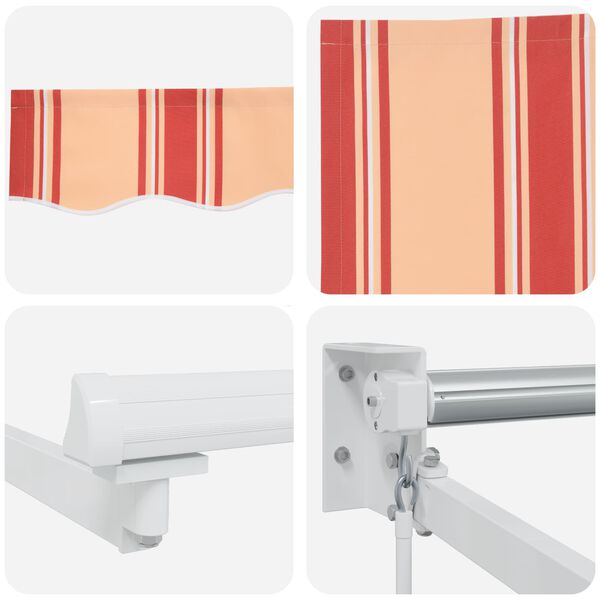 vidaXL Ръчен сгъваем навес Жълто 300 x 250 cm Полиестер с PU покритие