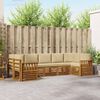 vidaXL Комплекти дивани 7 pcs Натурален и Бежов Солидно акациево дърво
