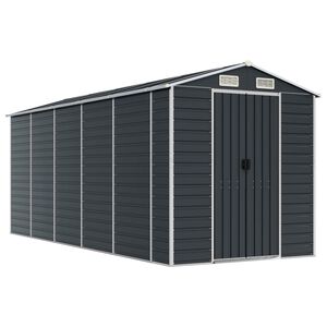 vidaXL Градинска барака антрацит 191x470x198 см поцинкована стомана