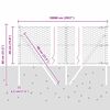vidaXL Стълб за ограда. Сив 100 x 0,4 м (36 мм мрежа) Стомана и PVC