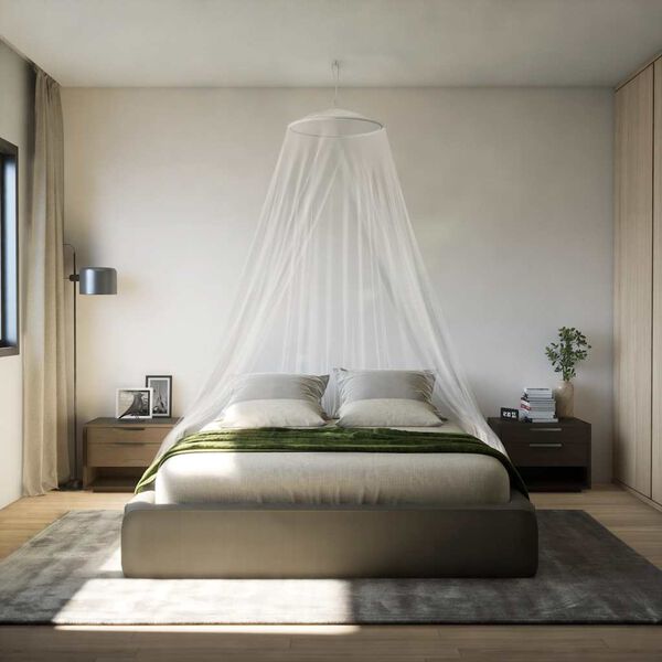 vidaXL Мрежа против комари за легло 220 mesh бяла 56x56x220 см