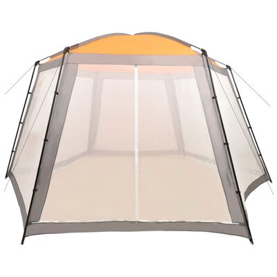 vidaXL Палатка за басейн, текстил, 660x580x250 см, сива