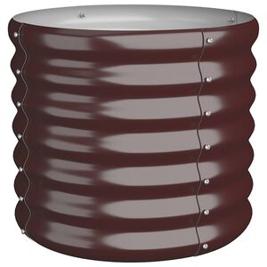 vidaXL Градински плантер поцинкована стомана 40x40x36 см кафяв