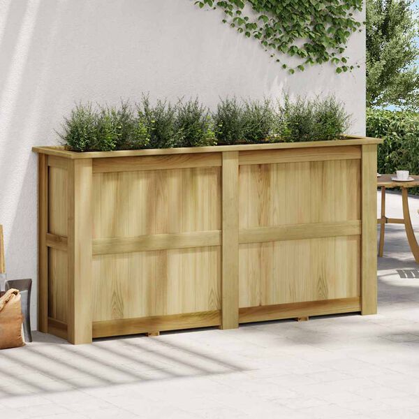 vidaXL Повдигната леха, 196x50x100 см, импрегнирано борово дърво