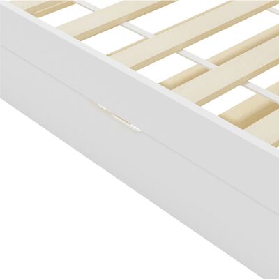 vidaXL Рамка за легло разтегателен диван бяла борово дърво 90x200 см