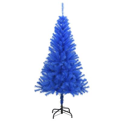 vidaXL Изкуствена коледна елха със стойка, синя, 150 см, PVC