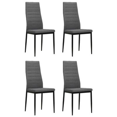 vidaXL Трапезни столове, 4 бр, светлосиви, текстил