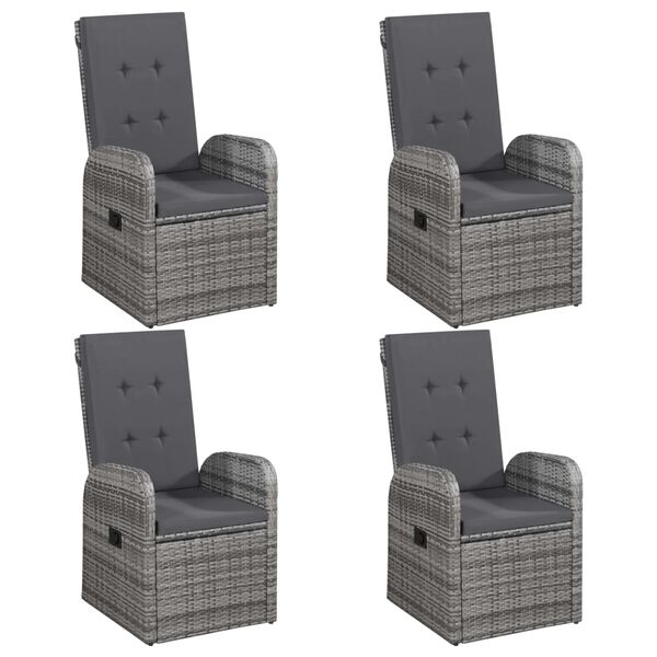 vidaXL Градински трапезен комплект, 5 части, сив