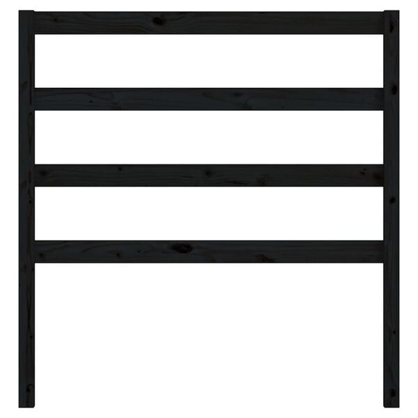 vidaXL Горна табла за легло, черна, 95x4x100 см, бор масив