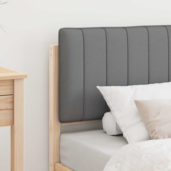 vidaXL Леглова рамка с тапицирана гръбна част Светлосиво 75 x 190 cm