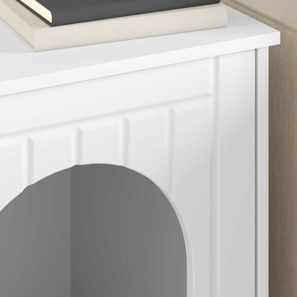 vidaXL Къща за котки Бяло 53 х 52 х 62 см Инженерно дърво