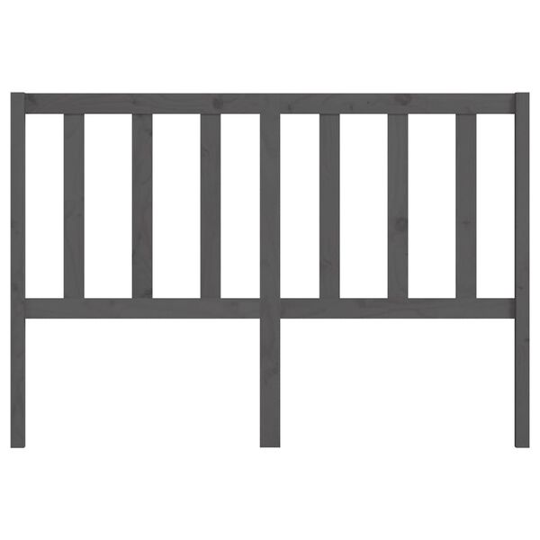 vidaXL Горна табла за легло, сива, 126x4x100 см, бор масив