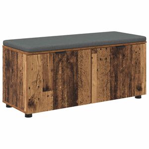 vidaXL Пейка за коридор с възглавница Старо дърво 100 x 38 x 46 см