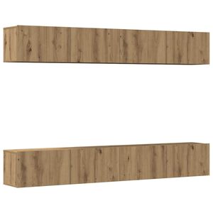 vidaXL Комплект стенен ТВ шкаф, 4 части, дъбов, 100x30x30 см
