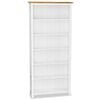 vidaXL Библиотека с 6 рафта, 80x23x180 см, дъбов масив