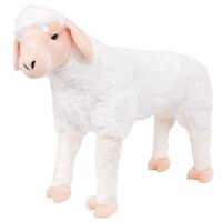 vidaXL Плюшена детска овца за яздене бяла XXL