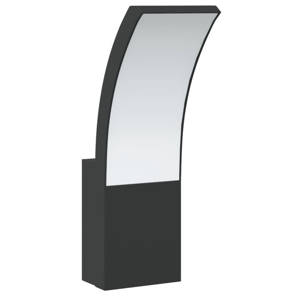 vidaXL Външни LED стенни лампи, 2 бр, черен, лят алуминий