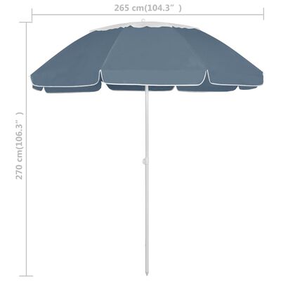 vidaXL Плажен чадър, син, 300 см