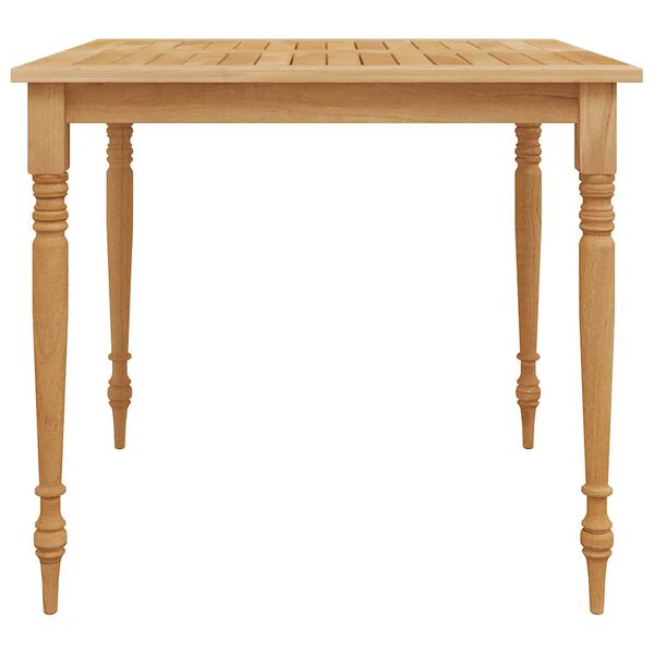 vidaXL Градински трапезен комплект, 3 части, тиково дърво масив