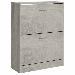 vidaXL Шкаф за обувки, бетонно сив, 63x24x81 см, инженерно дърво