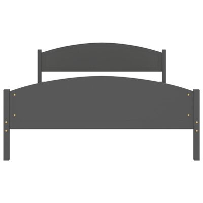 vidaXL Рамка за легло, тъмносива, бор масив, 140x200 см