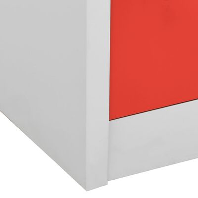 vidaXL Заключващи шкафове 2 бр светлосиво/червено 90x45x92,5см стомана