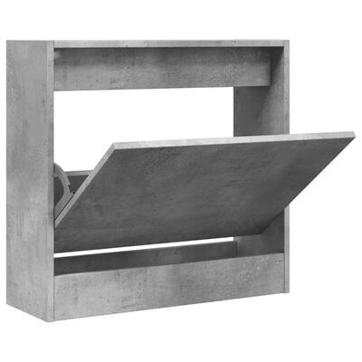 vidaXL Шкаф за обувки, бетонно сив, 60x21x57 см, инженерно дърво