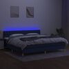 vidaXL Боксспринг легло с матрак и LED, синя, 200x200 см, плат