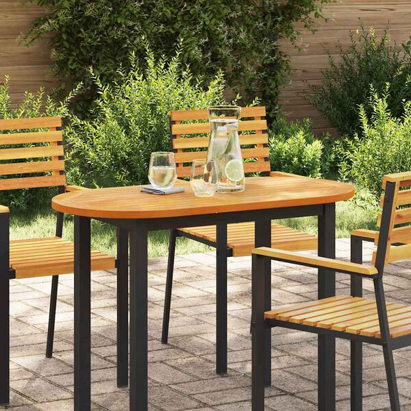 vidaXL Топ за маса Кафяво 100 x 50 x 2 cm Солидно акациево дърво