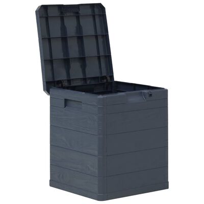vidaXL Градинска кутия за съхранение, 90 л, антрацит