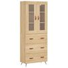 vidaXL Висок шкаф, дъб сонома, 69,5x34x180 см, инженерно дърво