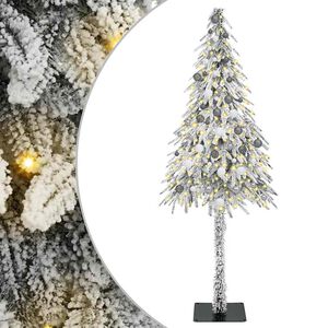 vidaXL Коледно дърво с 300 LED светодиода Бяло 210 cm ПЕ и стомана