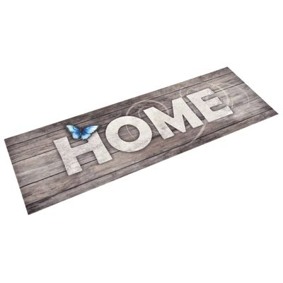 vidaXL Кухненско килимче, перимо, надпис "Home", 60x300 см