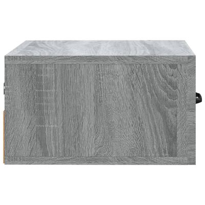 vidaXL Нощно шкафче за стенен монтаж, сив сонома, 35x35x20 см