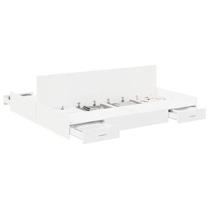 vidaXL Легло с място за съхранение с чекмедже Бяло 180 x 200 cm