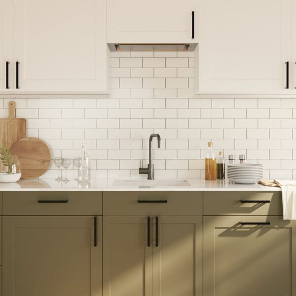 vidaXL Дръжки за шкафове, 20 бр, черни, 160 мм, неръждаема стомана