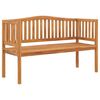 vidaXL Градинска пейка, 150 см, тиково дърво масив