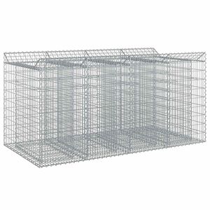 vidaXL Габиона повдигнато легло 2 бр. 200 x 100 x 100 cm Сребристо