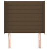 vidaXL Горна табла за легло с уши, тъмнокафява,93x16x118/128 см, плат